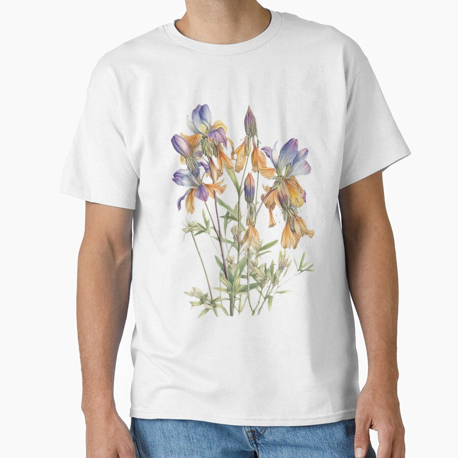 Detailed Columbine Flower Illustration, Perfect for Custom Print on Demand Products, Wall Art, Apparel, and More by stateofhuman
