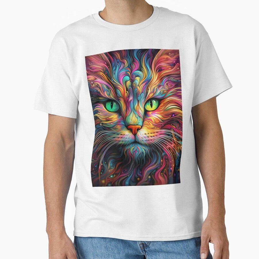 Cat Head Colorful Illustration Art by radhakidesign
