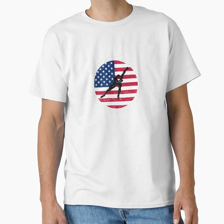 Patriotic Speed Skating Gifts – Speed Skater T Shirts and Accessories by SolarFlair Designs