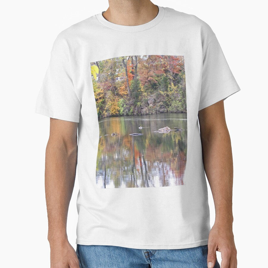 Swimming Duck Among Fall Foliage Reflections Photograph by adriturner