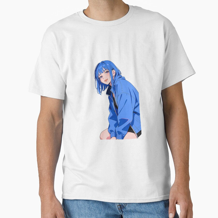 Blue Hoodie Girl Urban Street Style by Ministickertime