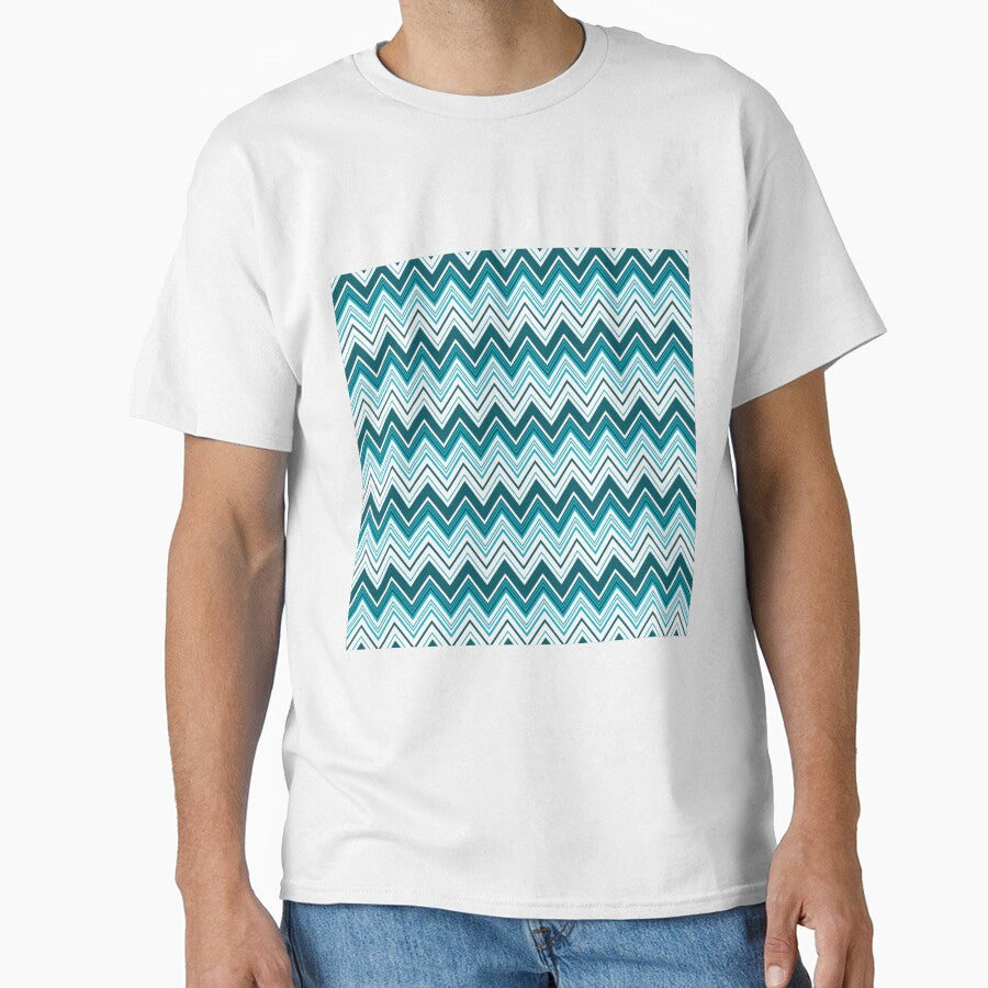 Aqua Teal Chevron Pattern by PopwheelArt