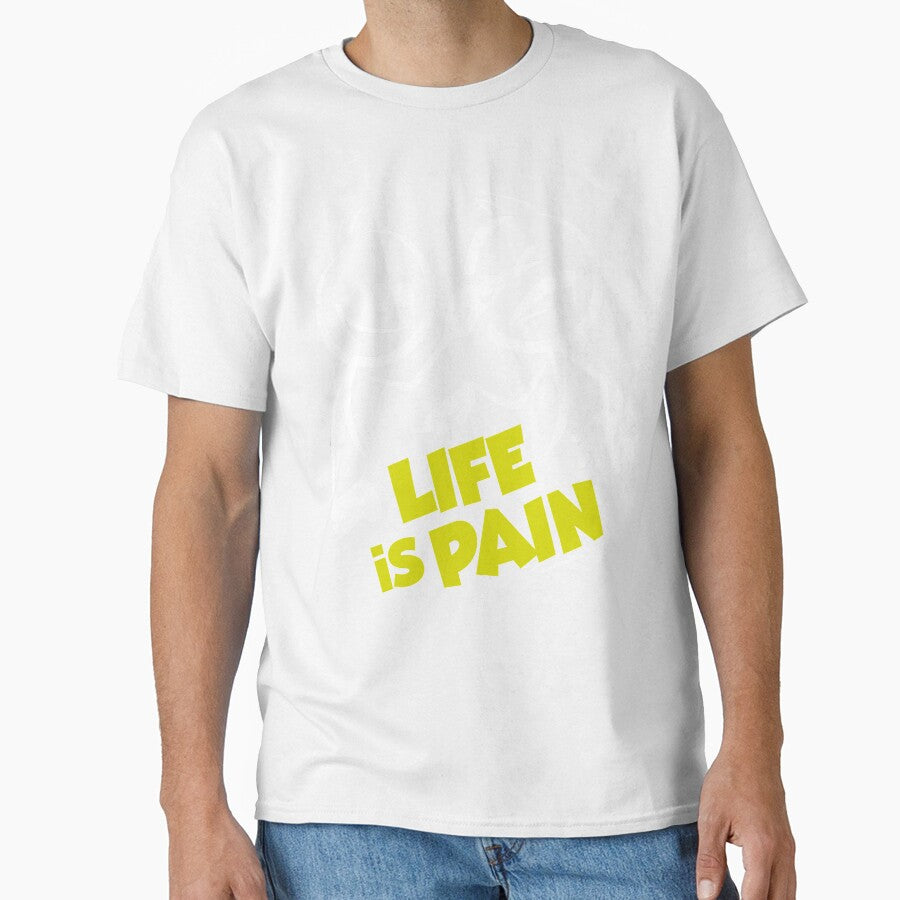 Stick Figure Life is Pain Print T-Shirt by paragram