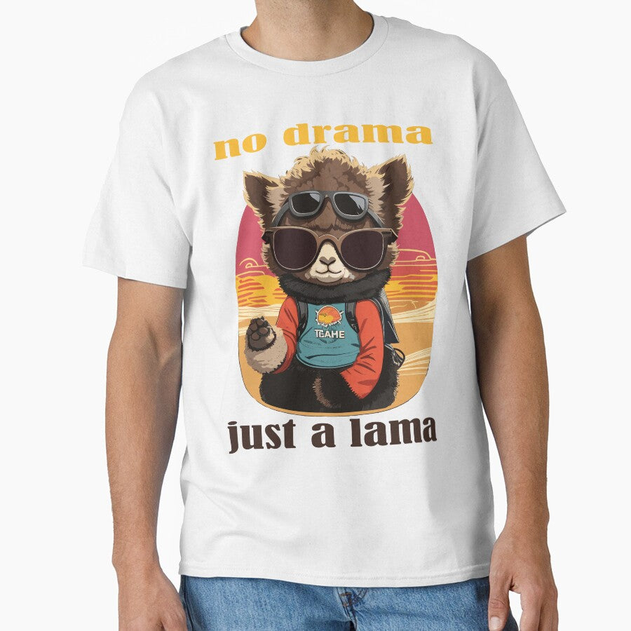 llama drama t-shirt design gift idea for children birthday party summer shirt by X-ecute