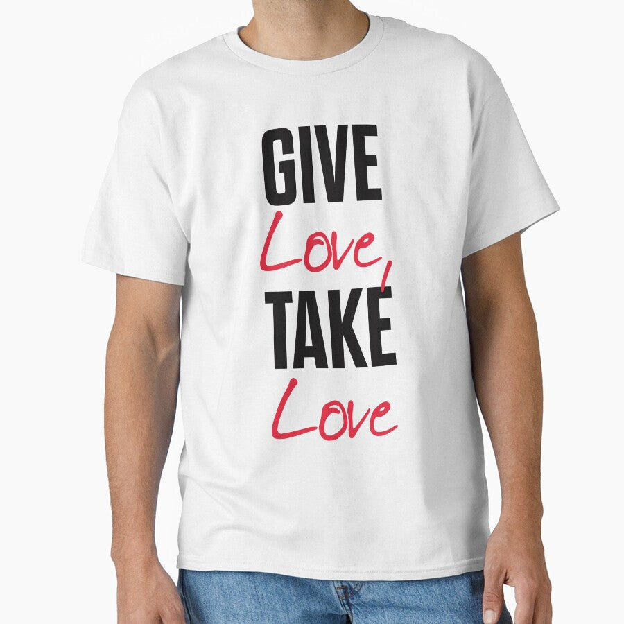 Give love, take love, tyopgraphy illustration, gift for her, motivational quote, romantic lettering by Spallutos