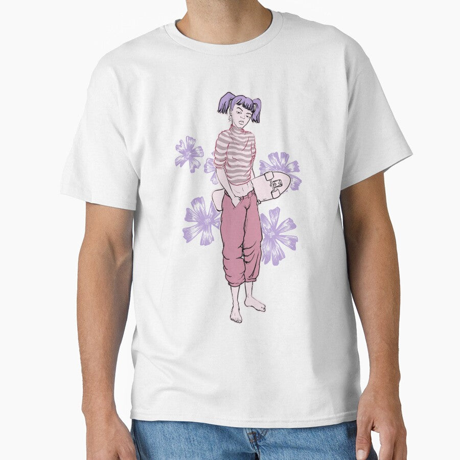 Surfskate girl with flowers by motylanoga