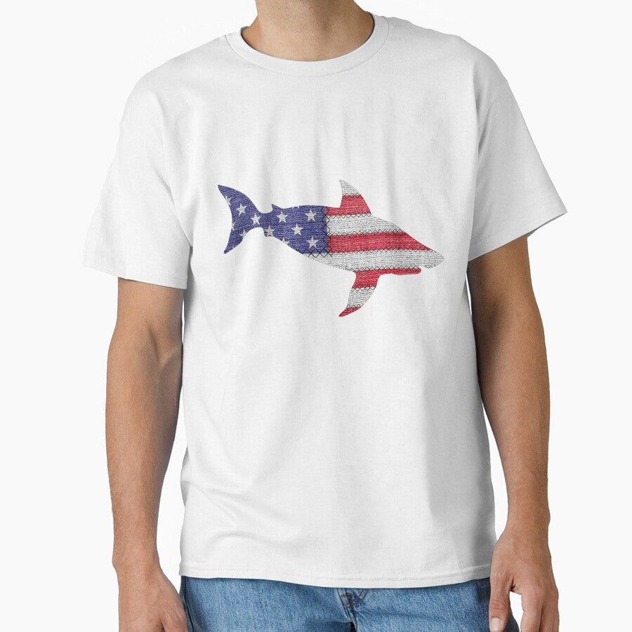 Patriotic Blue Shark Love American by deanba81741