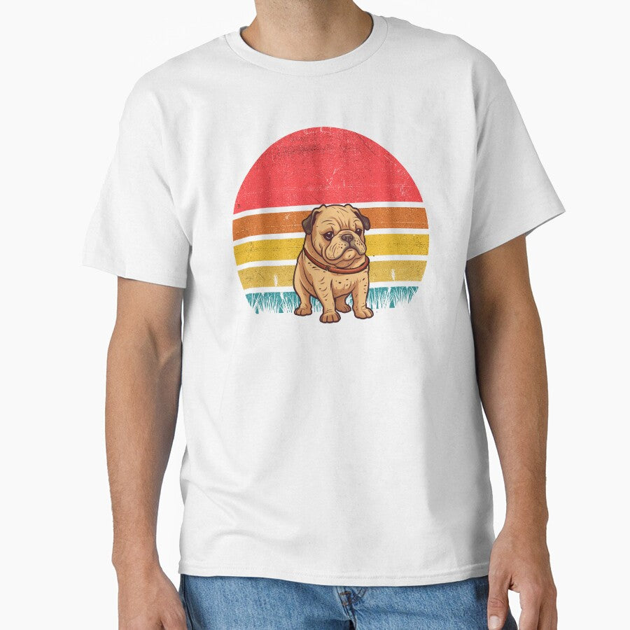 American Bulldog Vintage Retro Sunset by rafaeltto