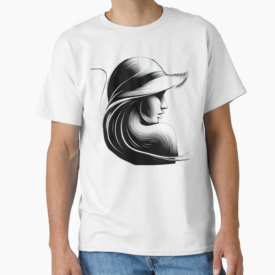 black & white digital female, isolated design by Creative88Art