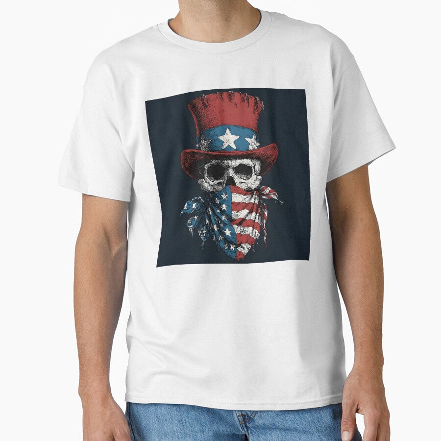 Tattoo art patriotic skull with tattered hat by dcrc