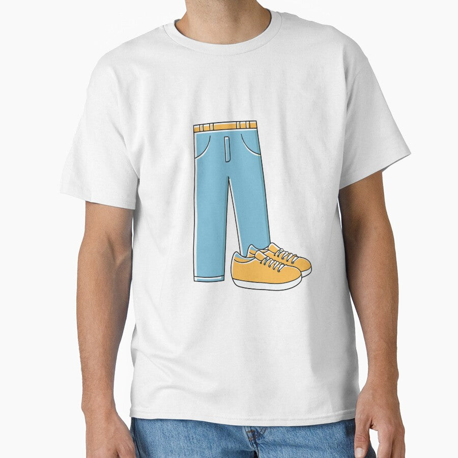 Illustration of jeans and sneakers by rasagamastore