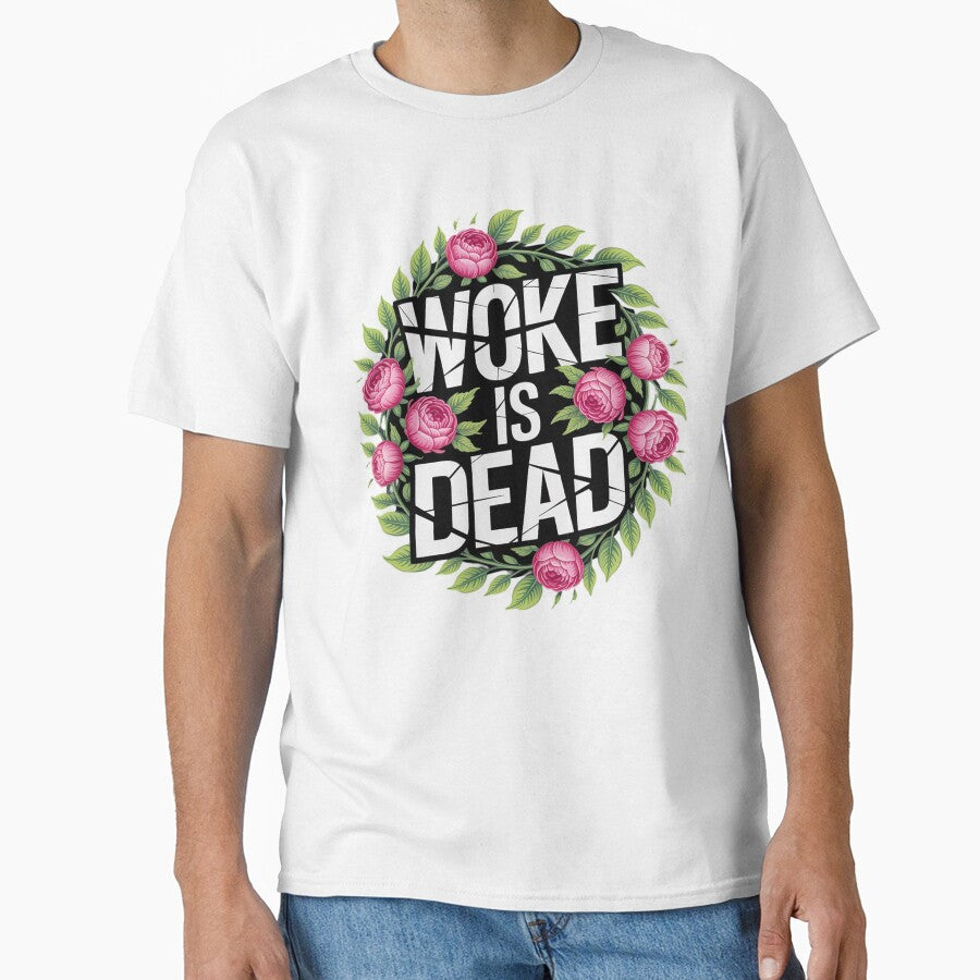 Woke is Dead Floral for Trendy Casual Wear by genkihikki