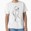 One line woman's back drawing, Abstract minimal female single line art by MusesWhispers