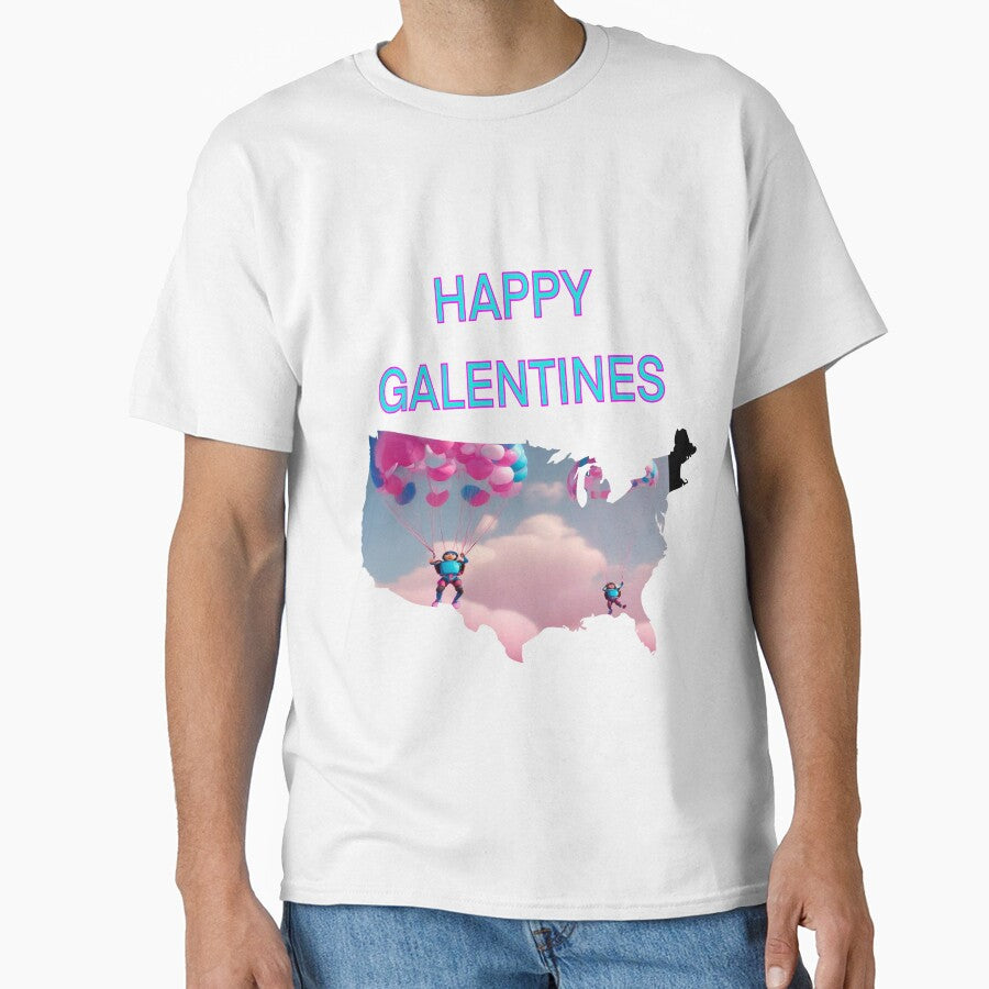 Colorful Parachuting Happy Galentines card, perfect gift idea for Galentines day by sailorsam1805