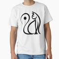 One Line Cat -  Abstract minimal cat single line art by MusesWhispers