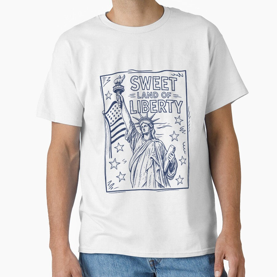 Sweet Land Of Liberty Retro Patriotic USA Flag Vintage 4th Of July Graphic by kiralynstration