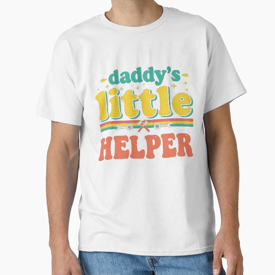 Daddy's Little Helper Minimalist Quote Cute Kids Tee by Designs-RZ