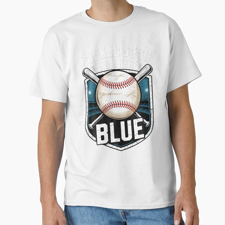 Looked Good From Here Blue - Baseball by DeannaAntoin