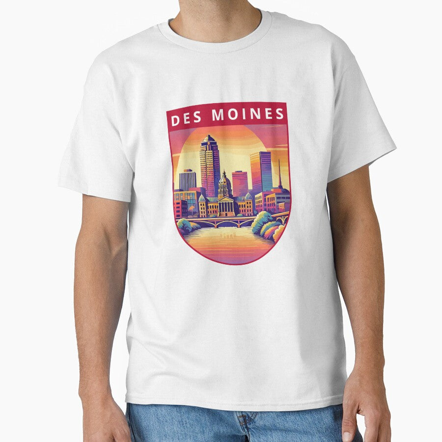 Retro Des Moines Skyline by MaateoDesign