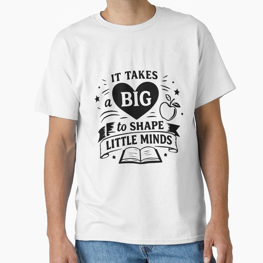 It Takes a Big Heart to Shape Little Minds Teacher Typography Design. by Tonutanustylora