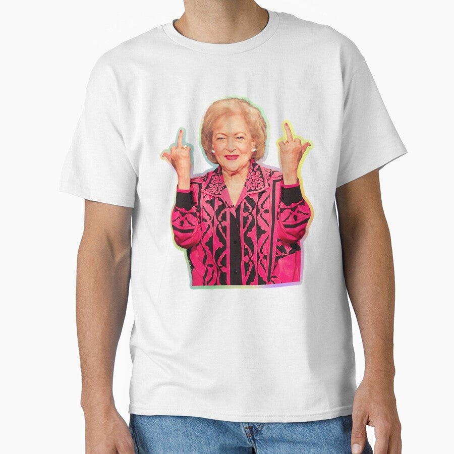 Betty White Middle Finger, Funny Two Middle Fingers by FortyTwoCustomm
