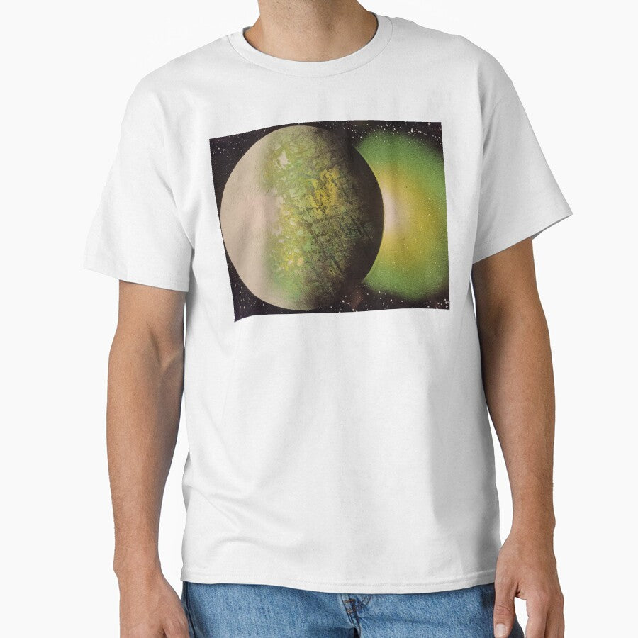 Spray paint art green planet by WoodRocksArt