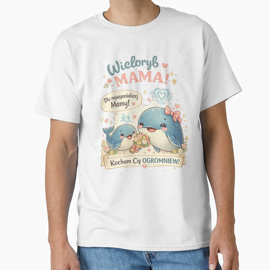 Cute Whale Mom Love Design – Funny Mother’s Day Whale Illustration by MariMarArt