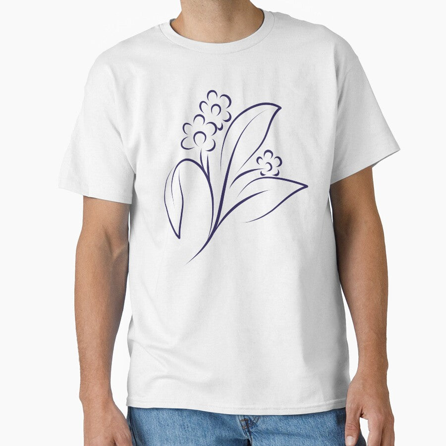 Flower branch line art, hand-painted by KaitoArtDesigns