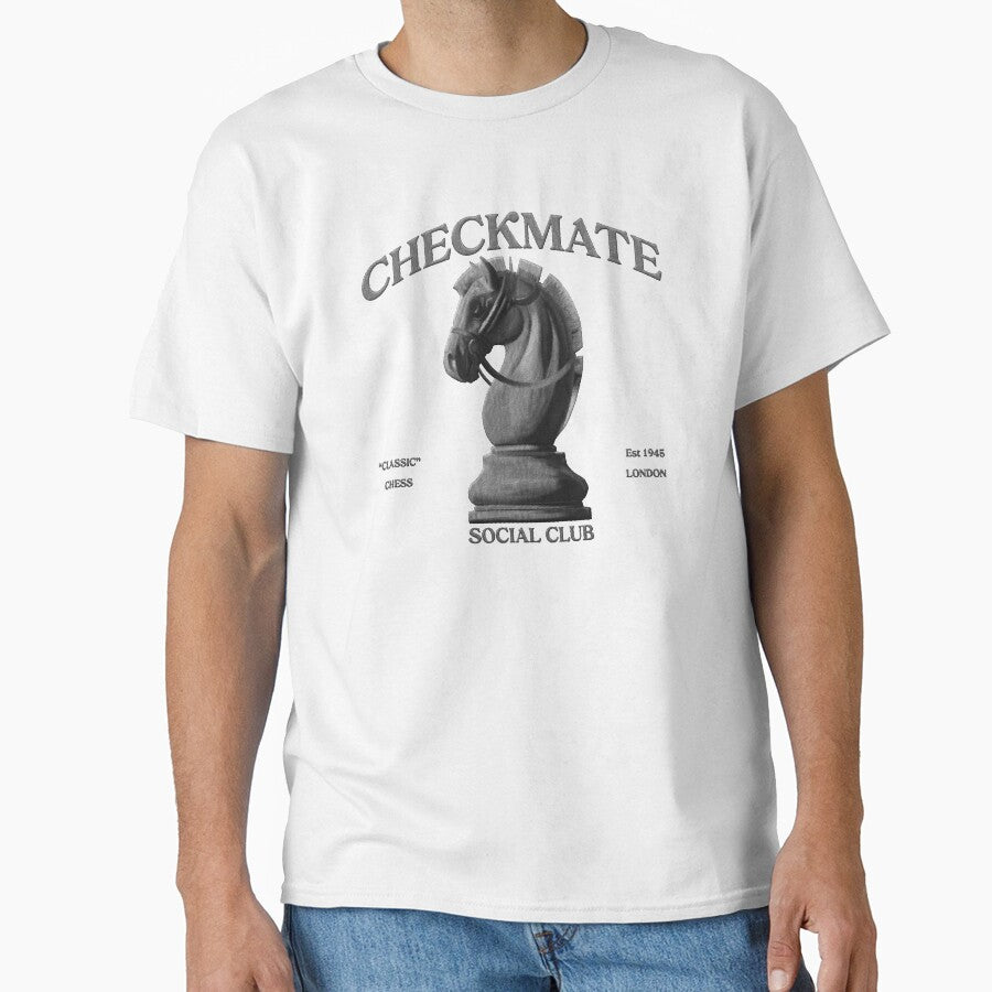 checkmate social club - chess horse embroidery iron patch textured graphic artwork by hayrpictures