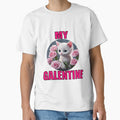 Circle of pink Roses and Soft Super Cute white kitten on Galentines day and Galentines party, gift idea for Galentines day by sailorsam1805