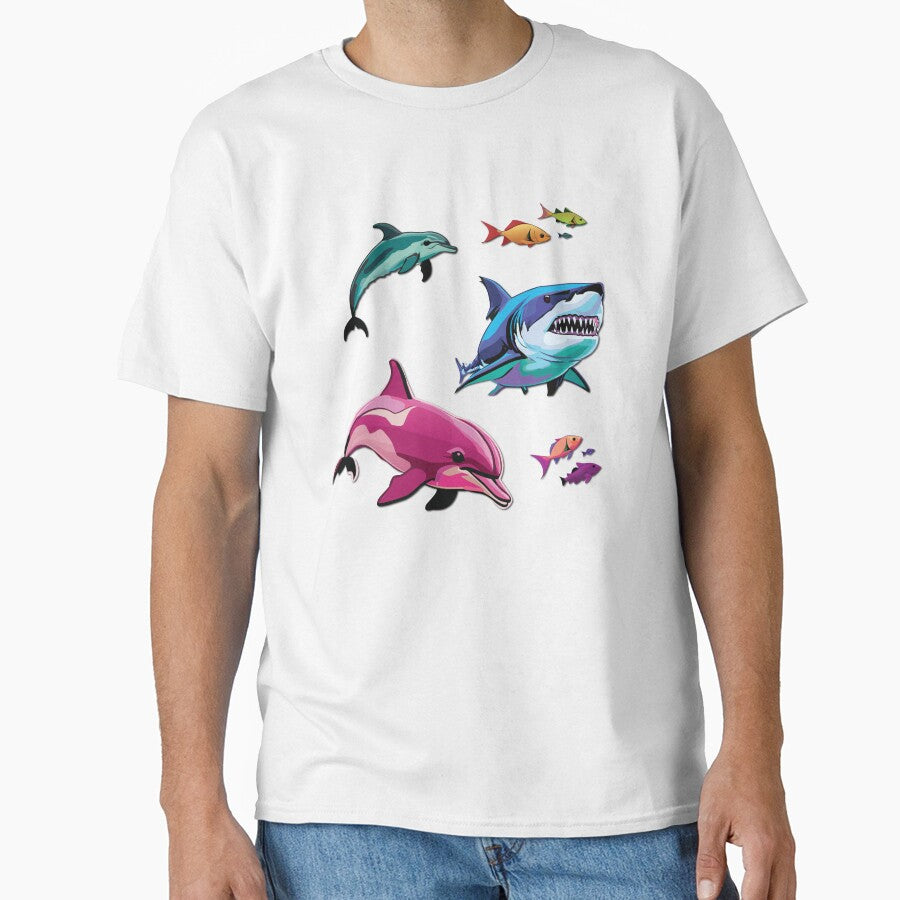 Shark Week Gang with Dolphins and Fish by sweetdreamers