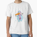 Snowman in a pink scarf hat with earflaps by Olga81creative