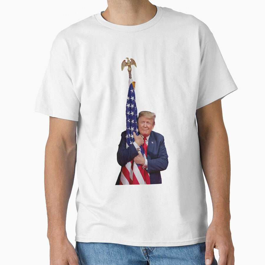 Donald Trump Hugging American Flag by AnhDoo