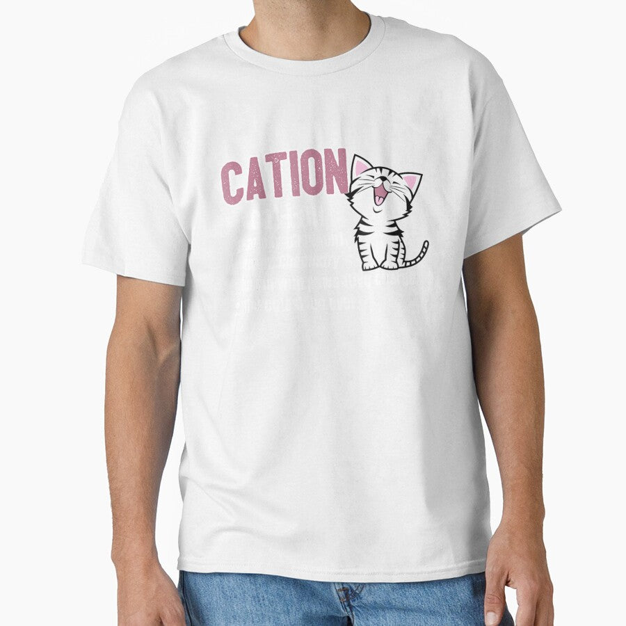 Cation Funny Cute Cat Science Chemistry Pun Tee by KendraHenke