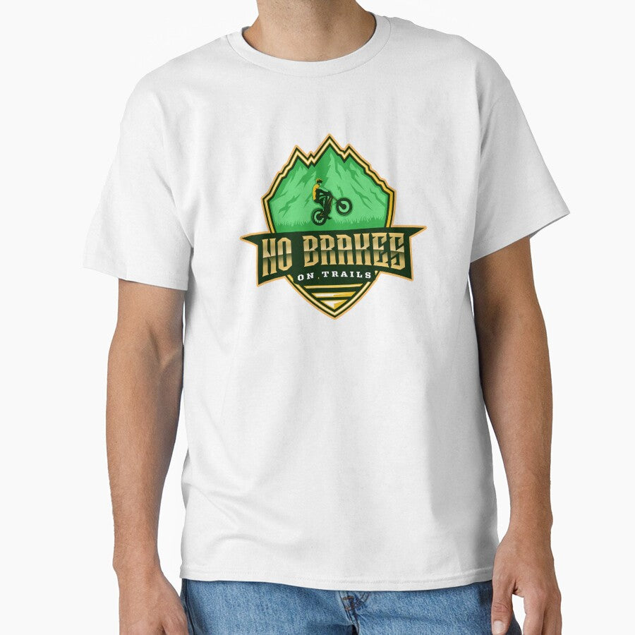 No Brakes On Trails - MTB Dad by GreyTee
