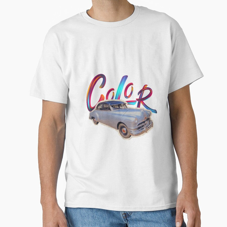 amazing  Vintage car print with colourful text by Artsyclick