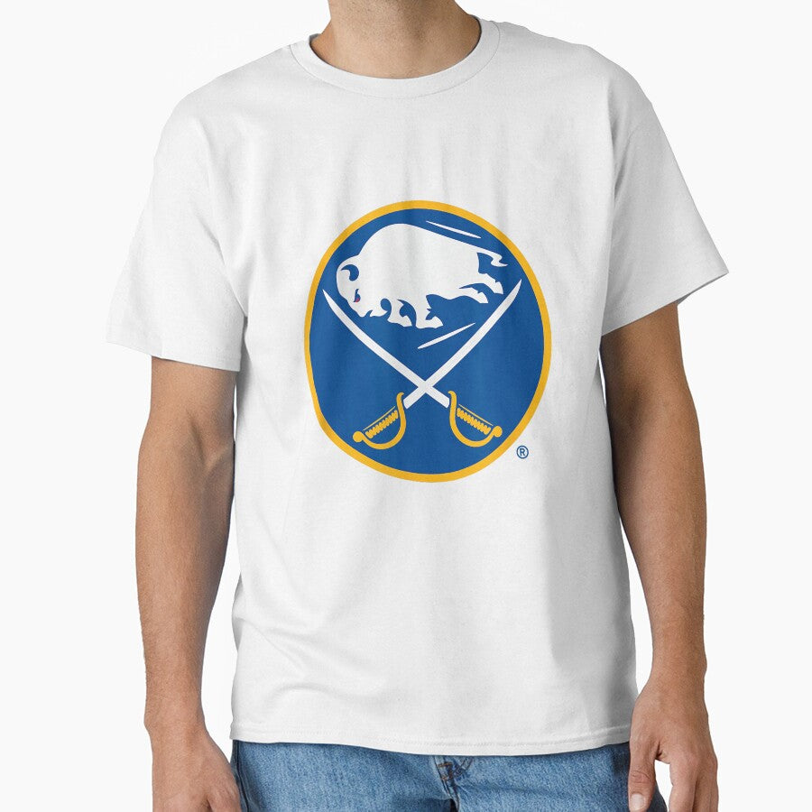 Classic Buffalo Hockey Icon Retro Sports Logo Graphic Design by kerridek