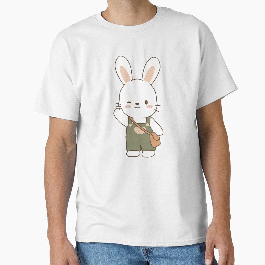 Cute Bunny Character with Casual Outfit and Bag by WanwisaChuenlom