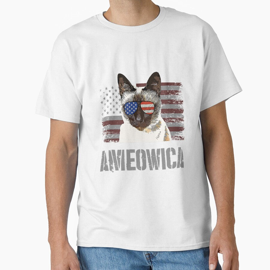 Siamese Cat Funny Ameowica Retro Usa by saragrant39