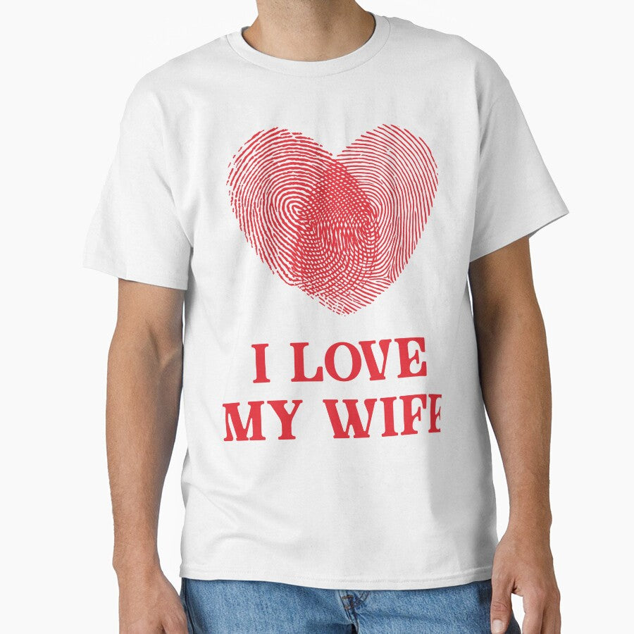 Couple Fingerprint Heart I Love My Wife by FemmePod