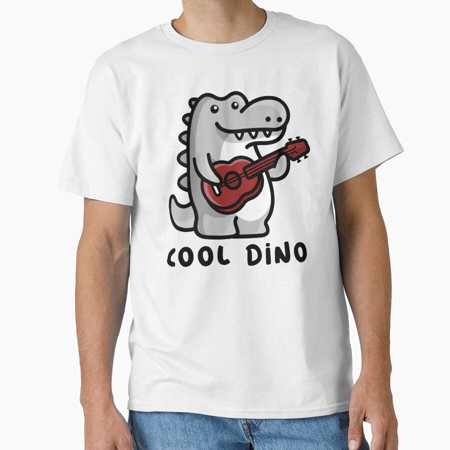 Cool Gray Dino Playing Guitar by PaperDreamPod