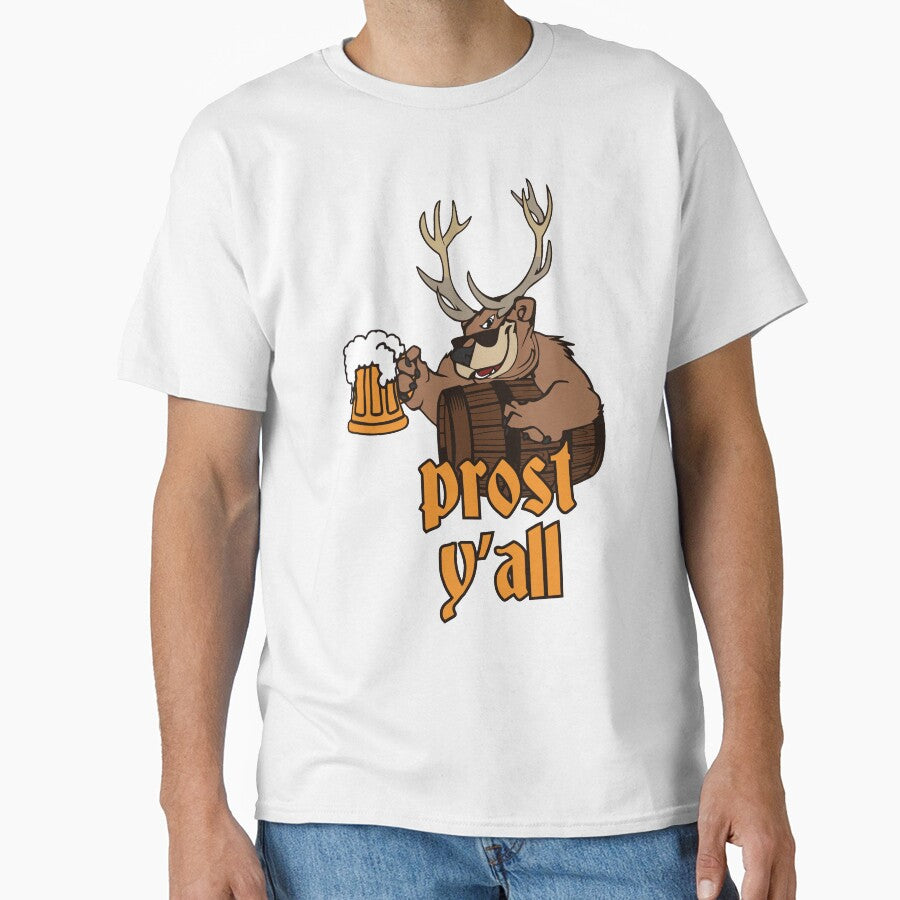 Oktoberfest Prost Y'all Bear Deer Beer Funny Fest by peaktee