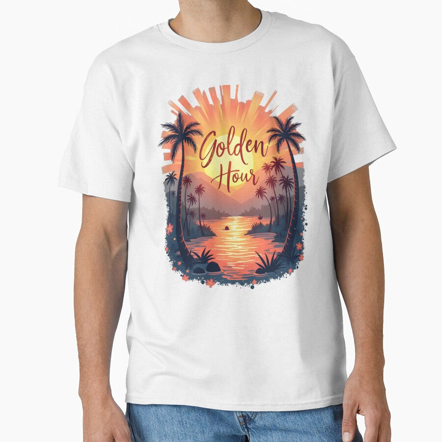 Golden Hour Glow on My Skin and Soul – Inspirational Sunlight T-Shirt by LR Vibe Studio