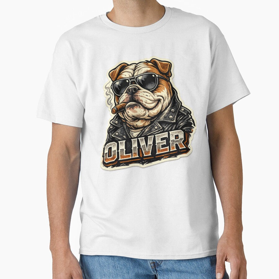 Oliver – Cool Bulldog Name Mascot Sticker by AlexLineArt