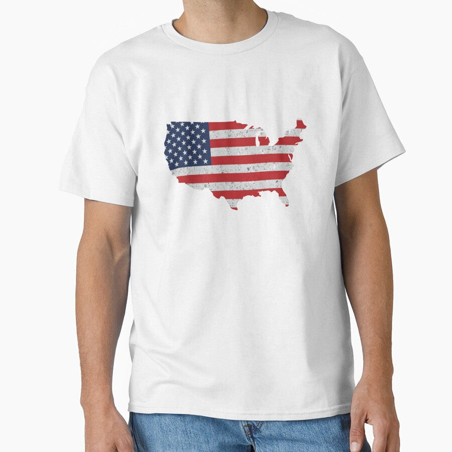 Vintage American Flag USA Map by MarshallStickerX