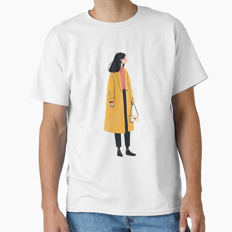 Fashion Girl in Yellow Coat Illustration by StormVape