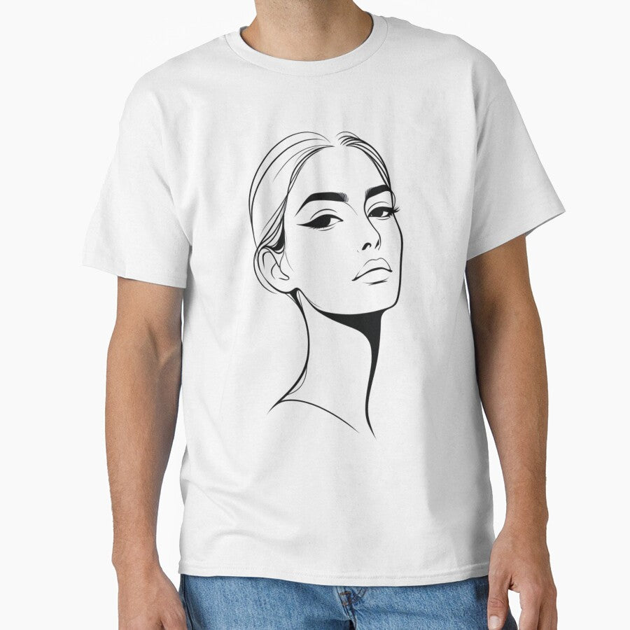 One Line Woman Face Drawing by MusesWhispers