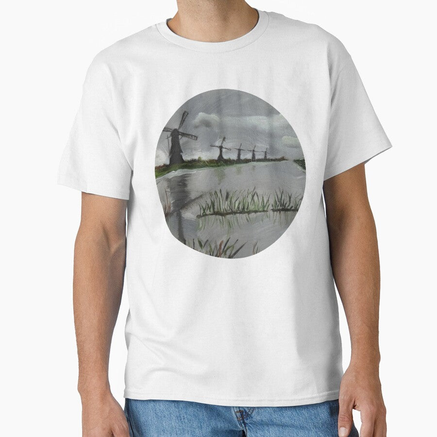 Dutch Windmill Scenery, Holland Landscape by DiensDesign