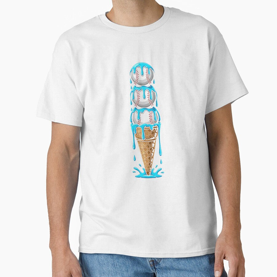 Baseball Ice Cream Watercolor Baseball by facegm