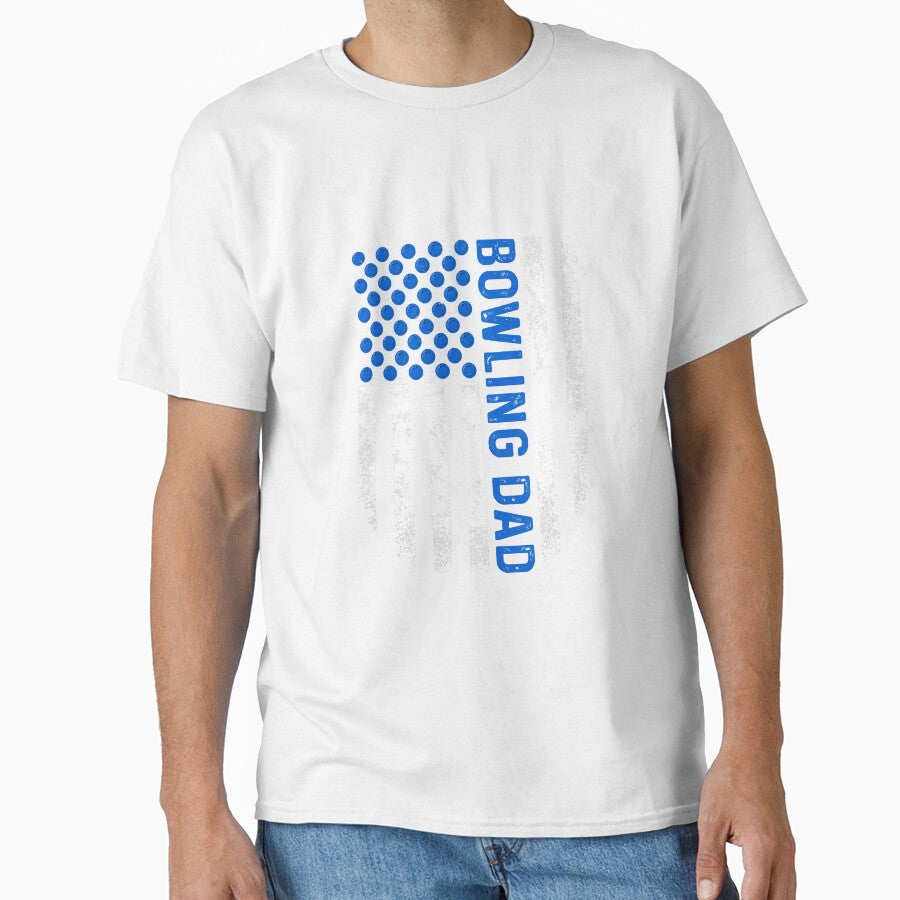 Proud Bowling Dad Retro Usa Flag by SkyCloudBlue